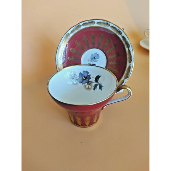Vintage Royal Stafford Bone China Corset Cup & Saucer Set Burnt Orange with gold - Picture 13 of 13